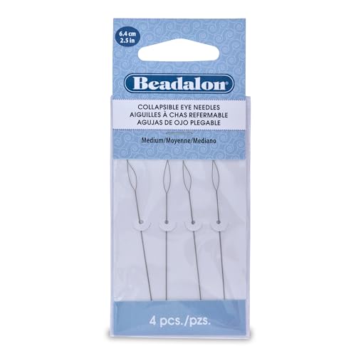 Beadalon Collapsible Eye Beading Needles 2.5inch Pack of 4 Medium