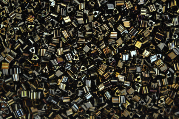 10g TOHO 11/0 Triangle Japanese Seed Beads 2mm 83 Metallic Iris Brown