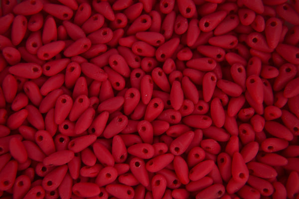 10g Mini Dagger Czech Glass Beads Size 2.5x6mm Matte Opaque Red
