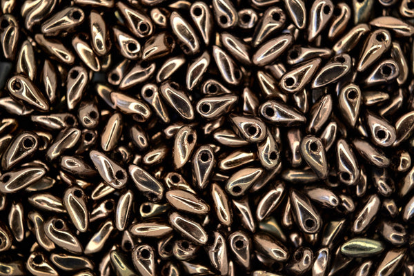 10g Mini Dagger Czech Glass Beads Size 2.5x6mm Dark Bronze