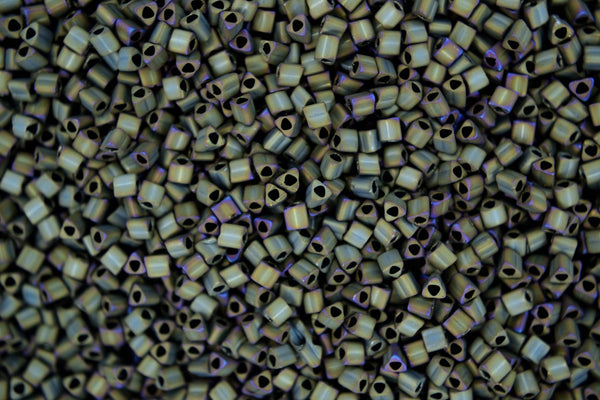 10g TOHO 11/0 Triangle Japanese Seed Beads 2mm 614 Matte Color Iris Brown