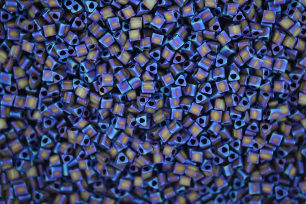 10g TOHO 11/0 Triangle Japanese Seed Beads 2mm 615 Matte Color Iris Purple