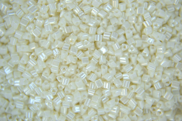 10g TOHO 11/0 Triangle Japanese Seed Beads 2mm 122 Opaque Navajo White Luster