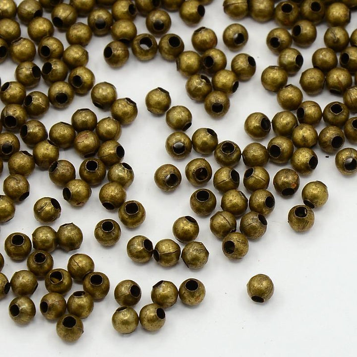 400x Iron 3mm Round Spacer Beads Antique Bronze Beadacious