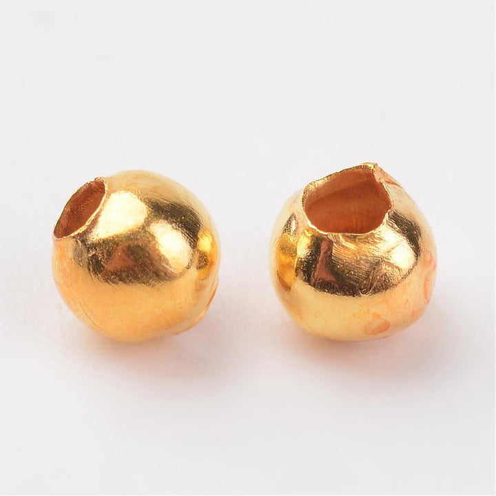 400x Iron 3mm Round Spacer Beads Gold Beadacious