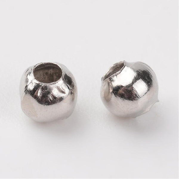 400x Iron 3mm Round Spacer Beads Platinum Beadacious