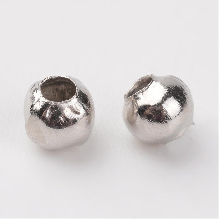 400x Iron 3mm Round Spacer Beads Platinum Beadacious