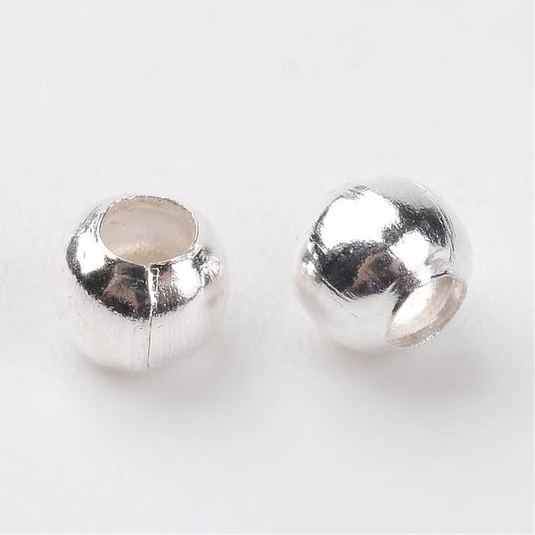 400x Iron 3mm Round Spacer Beads Silver Beadacious