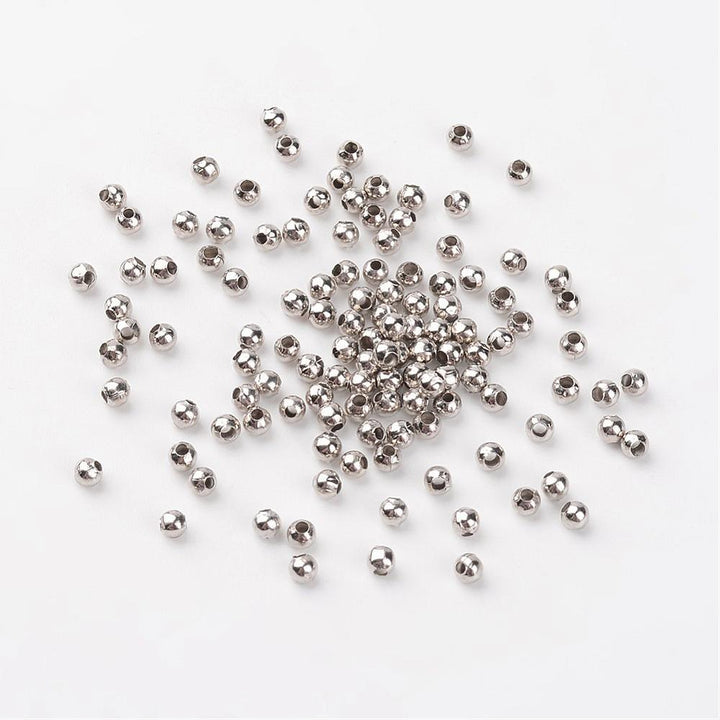 400x Iron 4mm Round Spacer Beads Platinum Beadacious