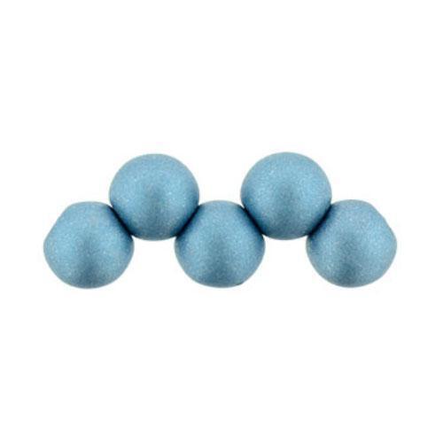 40x Top Hole Round Czech Beads 6mm Color Trends Satin Metallic Azure Beadacious