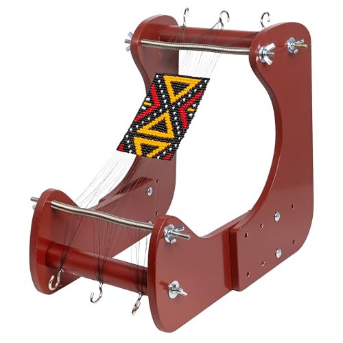 The Beadsmith ComfortLoom Adjustable Standing Bead Loom with 4 Length SettingsWork Area 7.5 to 10.5, Includes Illustrated Instructions & Bracelet Pattern