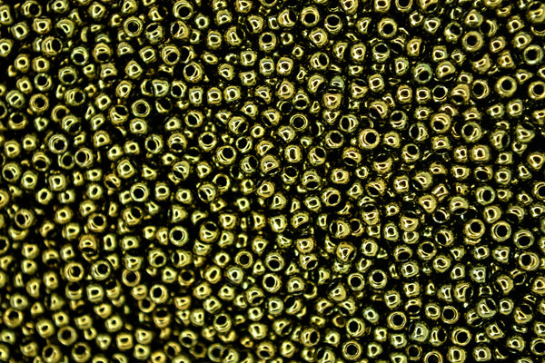 10g TOHO 11/0 Round Japanese Seed Beads 2mm 422 Gold Lustered Dark Antique Bronze