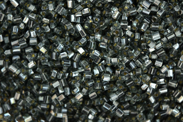 10g TOHO 11/0 Triangle Japanese Seed Beads 2mm 29B Silver Lined Gray