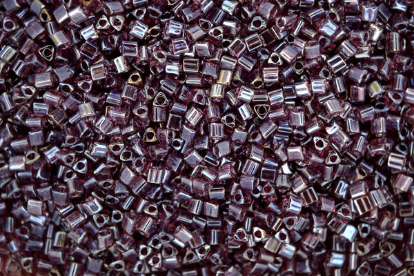 10g TOHO 11/0 Triangle Japanese Seed Beads 2mm 110B Transparent Lustered Medium Amethyst