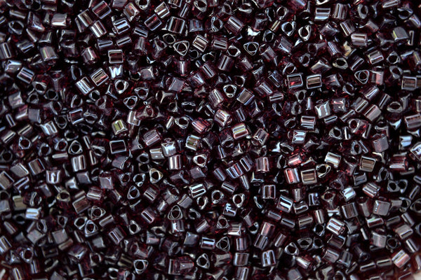 10g TOHO 11/0 Triangle Japanese Seed Beads 2mm 115 Transparent Amethyst Luster