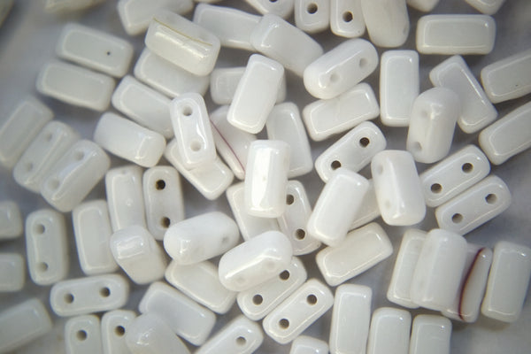 50x CzechMates Bricks Czech Beads 3x6mm White Beadacious