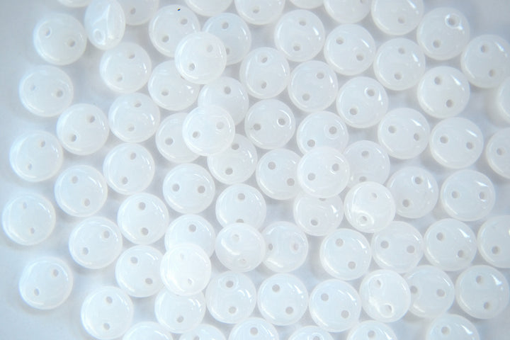 50x CzechMates Lentil Czech Beads 6mm Alabaster Beadacious