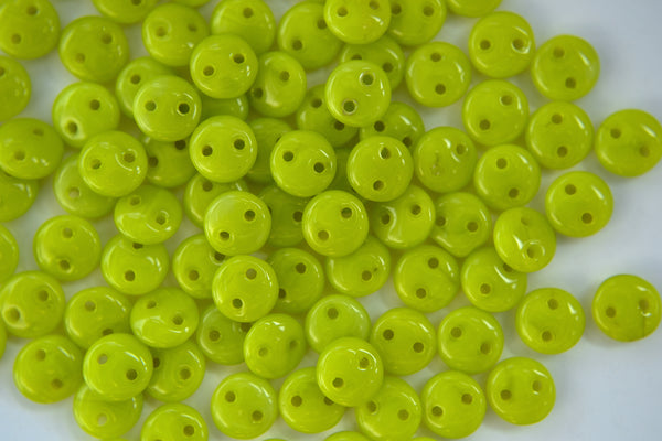 50x CzechMates Lentil Czech Beads 6mm Chartreuse Beadacious