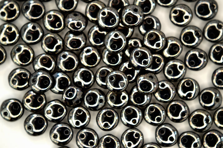 50x CzechMates Lentil Czech Beads 6mm Hematite Beadacious