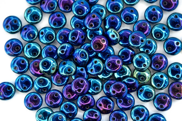 50x CzechMates Lentil Czech Beads 6mm Iris Blue Beadacious