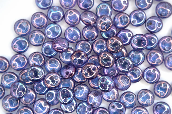 50x CzechMates Lentil Czech Beads 6mm Luster Transparent Amethyst Beadacious