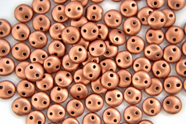 50x CzechMates Lentil Czech Beads 6mm Matte Metallic Copper Beadacious