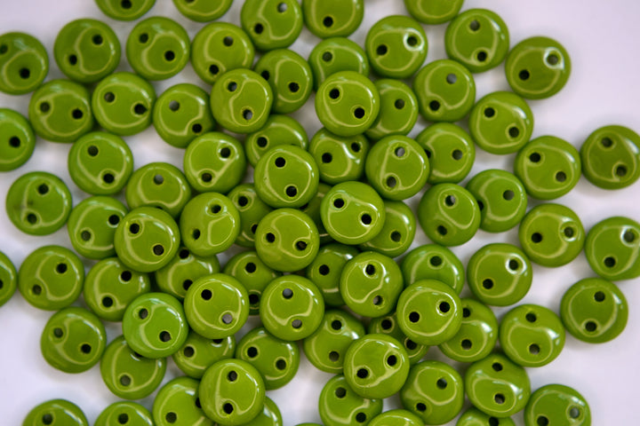 50x CzechMates Lentil Czech Beads 6mm Opaque Olivine Beadacious