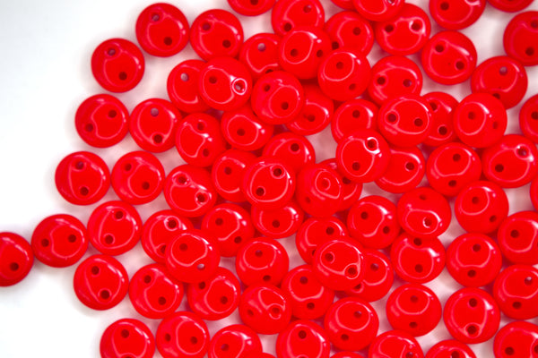 50x CzechMates Lentil Czech Beads 6mm Opaque Red Beadacious