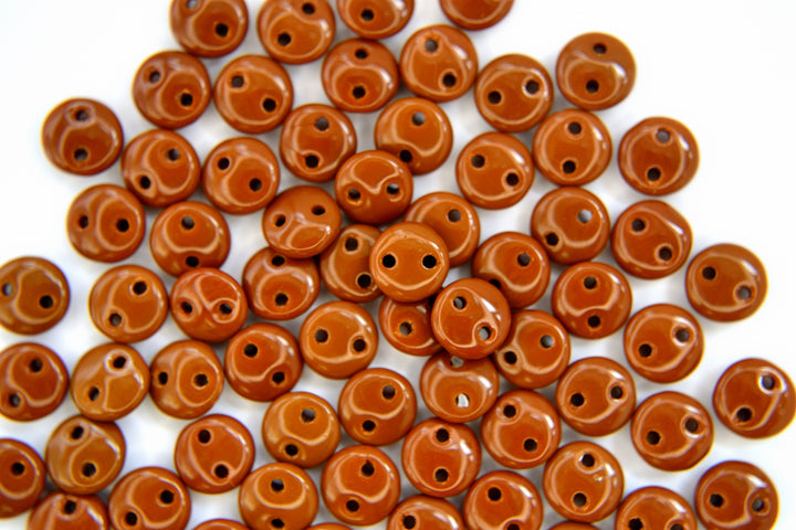 50x CzechMates Lentil Czech Beads 6mm Opaque Umber Beadacious