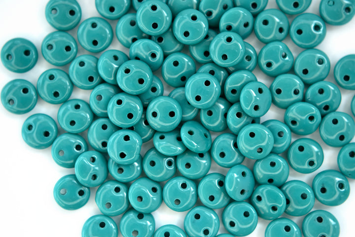 50x CzechMates Lentil Czech Beads 6mm Persian Turquoise Beadacious