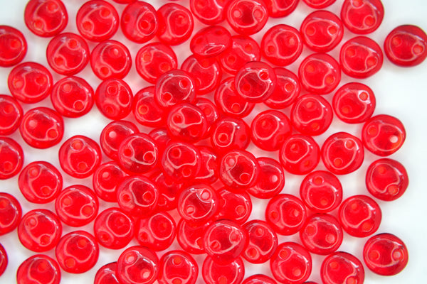 50x CzechMates Lentil Czech Beads 6mm Siam Ruby Beadacious