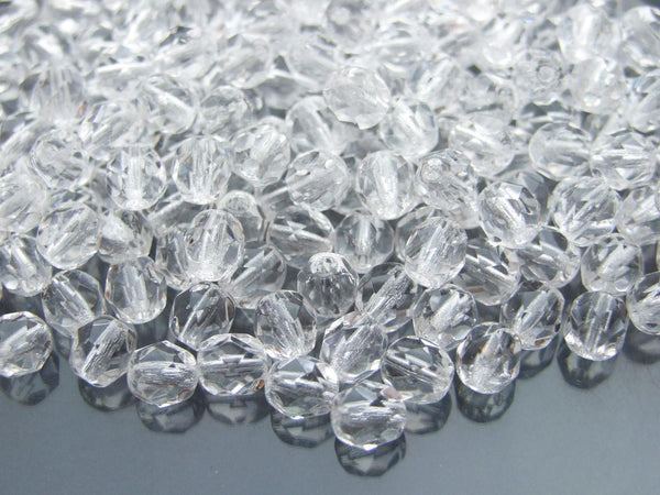 50x Fire Polished 6mm Czech Seed Beads Crystal Beadacious