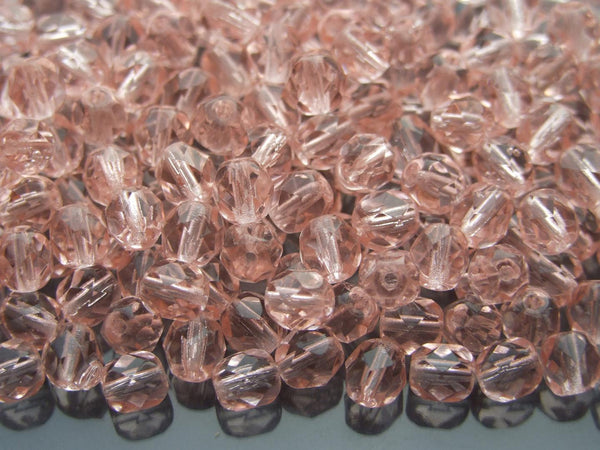 50x Fire Polished 6mm Czech Seed Beads Rosaline Beadacious