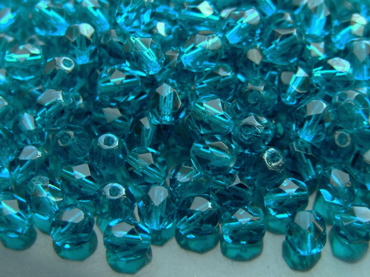 50x Fire Polished 6mm Czech Seed Beads Teal Beadacious