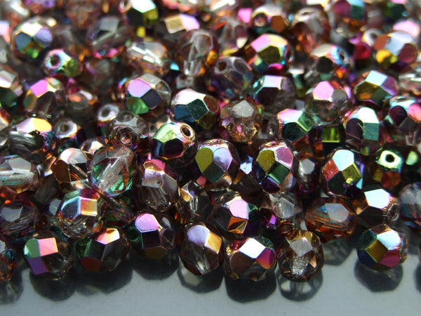 50x Fire Polished 6mm Czech Seed Beads Vitex Crystal Beadacious