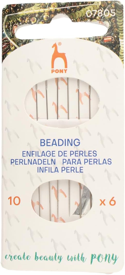 Pony Beading Needles Pack of 6 Sizes 10
