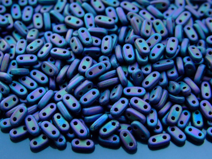 5g CzechMates Bar Czech Beads 3x6mm Matte Iris Purple Beadacious