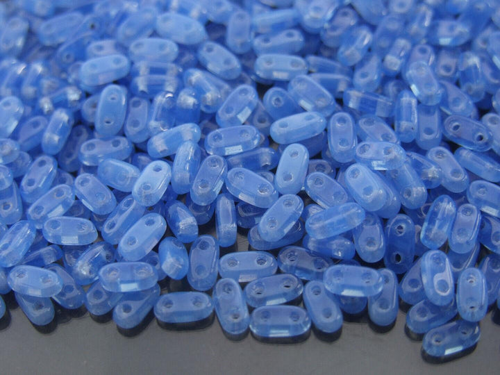 5g CzechMates Bar Czech Beads 3x6mm Opal Sapphire Beadacious