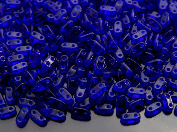 5g CzechMates Bar Czech Beads 3x6mm Transparent Cobalt Beadacious