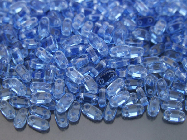 5g CzechMates Bar Czech Beads 3x6mm Transparent Sapphire Beadacious