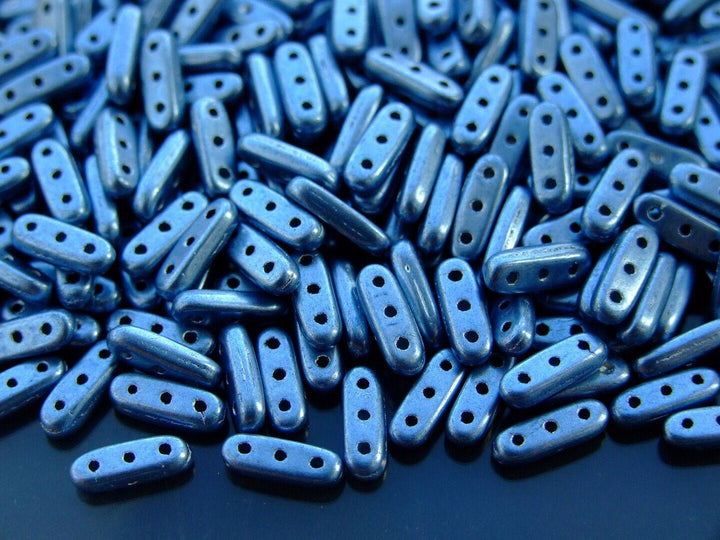 5g CzechMates Beam Czech Beads 3x10mm ColorTrends Saturated Metallic Airy Blue Beadacious