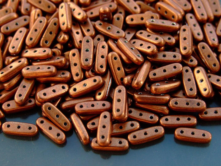 5g CzechMates Beam Czech Beads 3x10mm ColorTrends Saturated Metallic Potter's Clay Beadacious