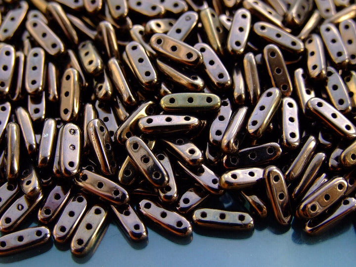 5g CzechMates Beam Czech Beads 3x10mm Dark Bronze Beadacious