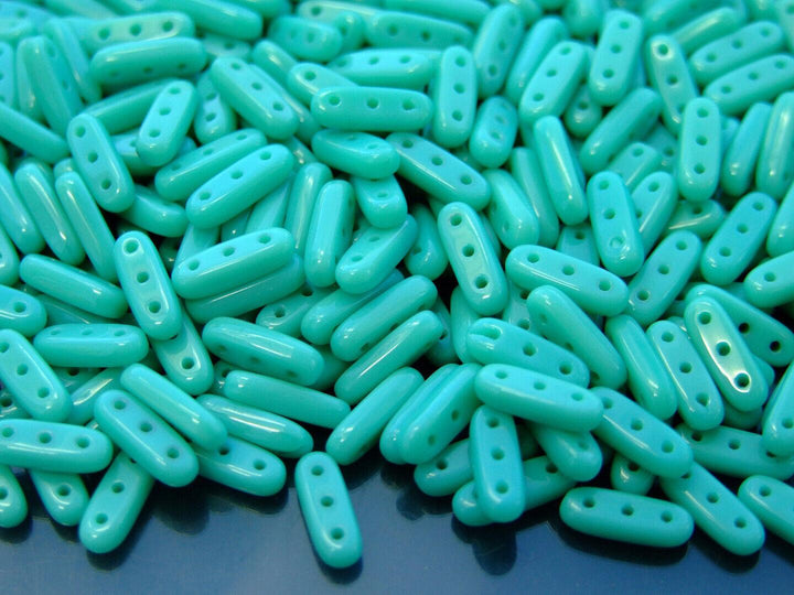 5g CzechMates Beam Czech Beads 3x10mm Opaque Turquoise Beadacious