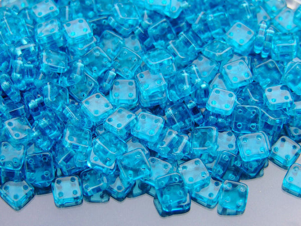 5g CzechMates QuadraTile Czech Beads 6mm Teal Beadacious