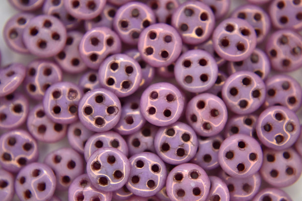 5g CzechMates Quadralentil Czech Beads 6mm Luster Opaque Lilac Beadacious