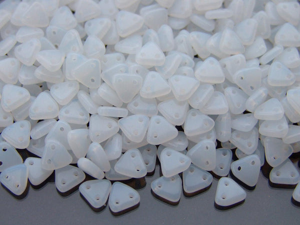 5g CzechMates Triangle Czech Beads 6mm Alabaster Beadacious