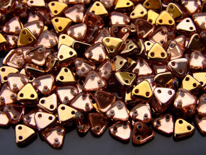 5g CzechMates Triangle Czech Beads 6mm Apollo Gold Beadacious