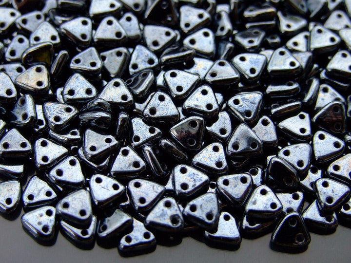 5g CzechMates Triangle Czech Beads 6mm Hematite Beadacious