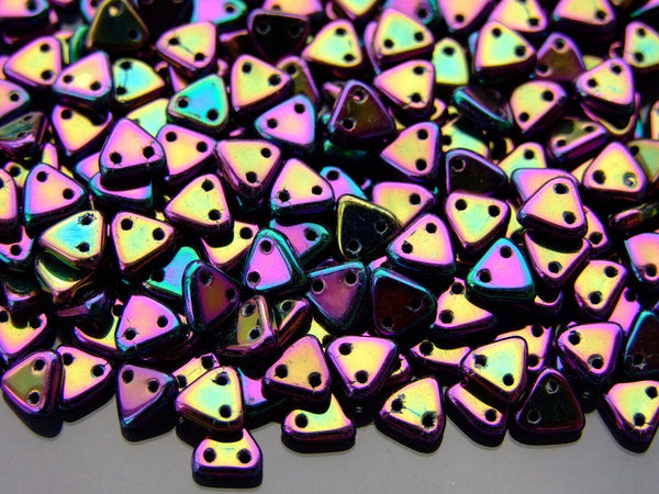 5g CzechMates Triangle Czech Beads 6mm Iris Purple Beadacious